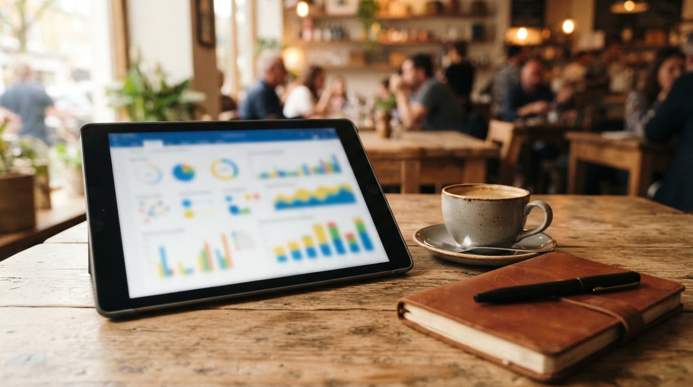 Tableau de bord de ventes affiché sur une tablette